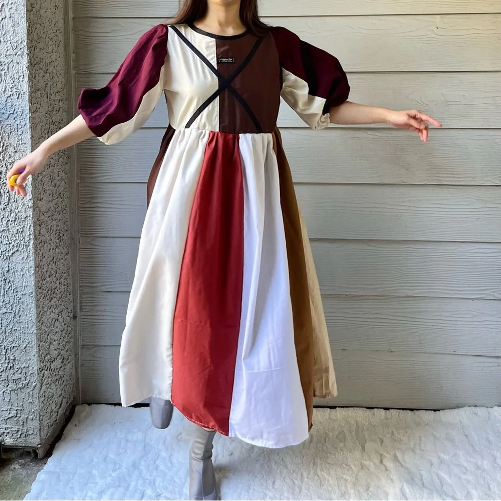 Handmade Upcycled Vintage Christian Dior Puff Sleeve Quilted Dress SKU 10171 - Picture 14 of 16